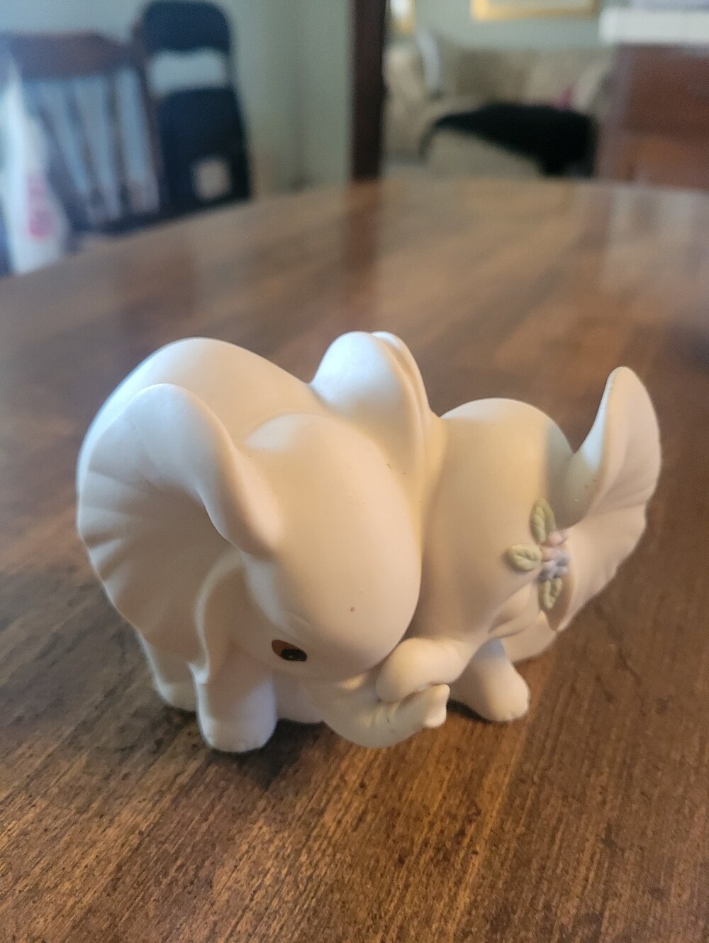 Homco Hugging Floral Elephants